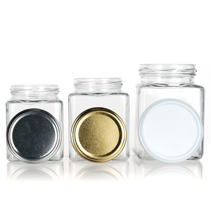 בגדלים שונים 730 מ "ל צנצנת בוטנים מרובעת צנצנת זכוכית מרובעת עם כדרי מתכת - Product Image 4