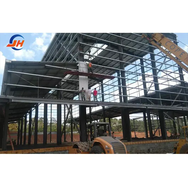 Atelier de construction à ossature en acier personnalisé Bâtiment d'entrepôt préfabriqué à grande portée Structure en acier