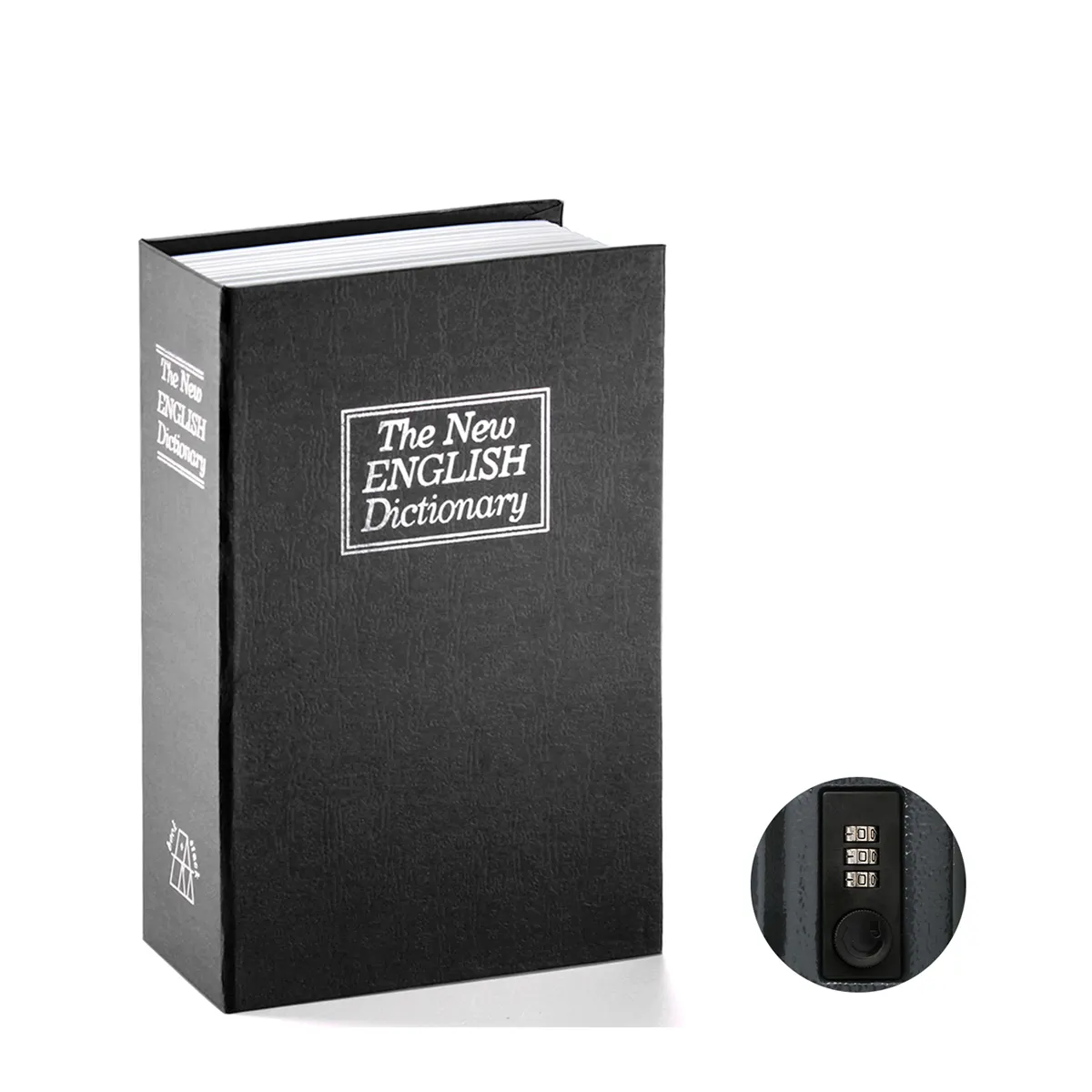 Produsen grosir pesanan khusus penyimpanan keamanan logam mini kamus keselamatan buku rahasia kotak aman dengan kunci kombinasi