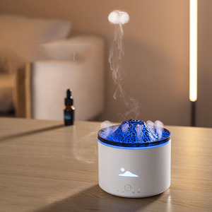 350ml 3D umidificatore ad ultrasuoni aria fiamma diffusore olio essenziale meduse Aroma vulcanico diffusore per uso domestico 1 anno di garanzia - Product Image 2
