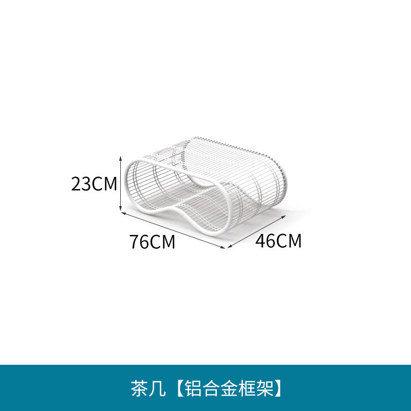 White-coffee table-aluminum alloy frame