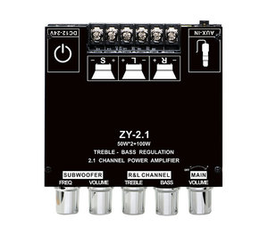 ZY-Módulo amplificador de potencia digital de 2,1 canales Subwoofers de tono alto y bajo Placa amplificadora de potencia - Product Image 4