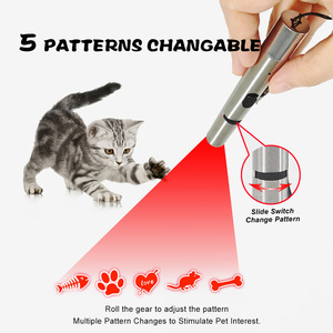 Kunden spezifisches Logo USB Direkt ladung Haustier Interaktives Bewegungs projekt Spielzeug 5 Beleuchtungs muster LED Cat Laser Pointer - Product Image 5