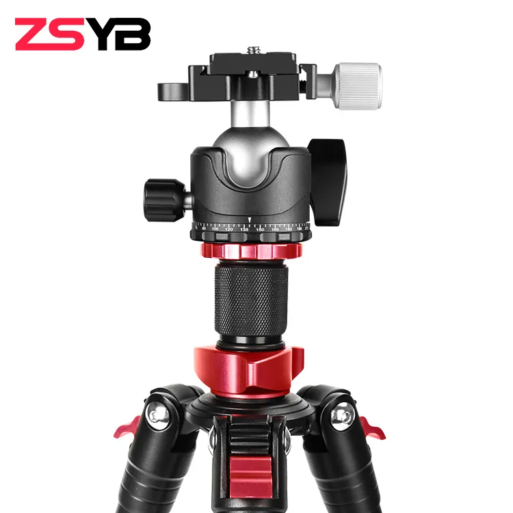 ZSYB yüksek kalite meslek fotoğraf Kitting ayarlanabilir katlanır taşınabilir karbon Fiber kamera tripodu telefon standı