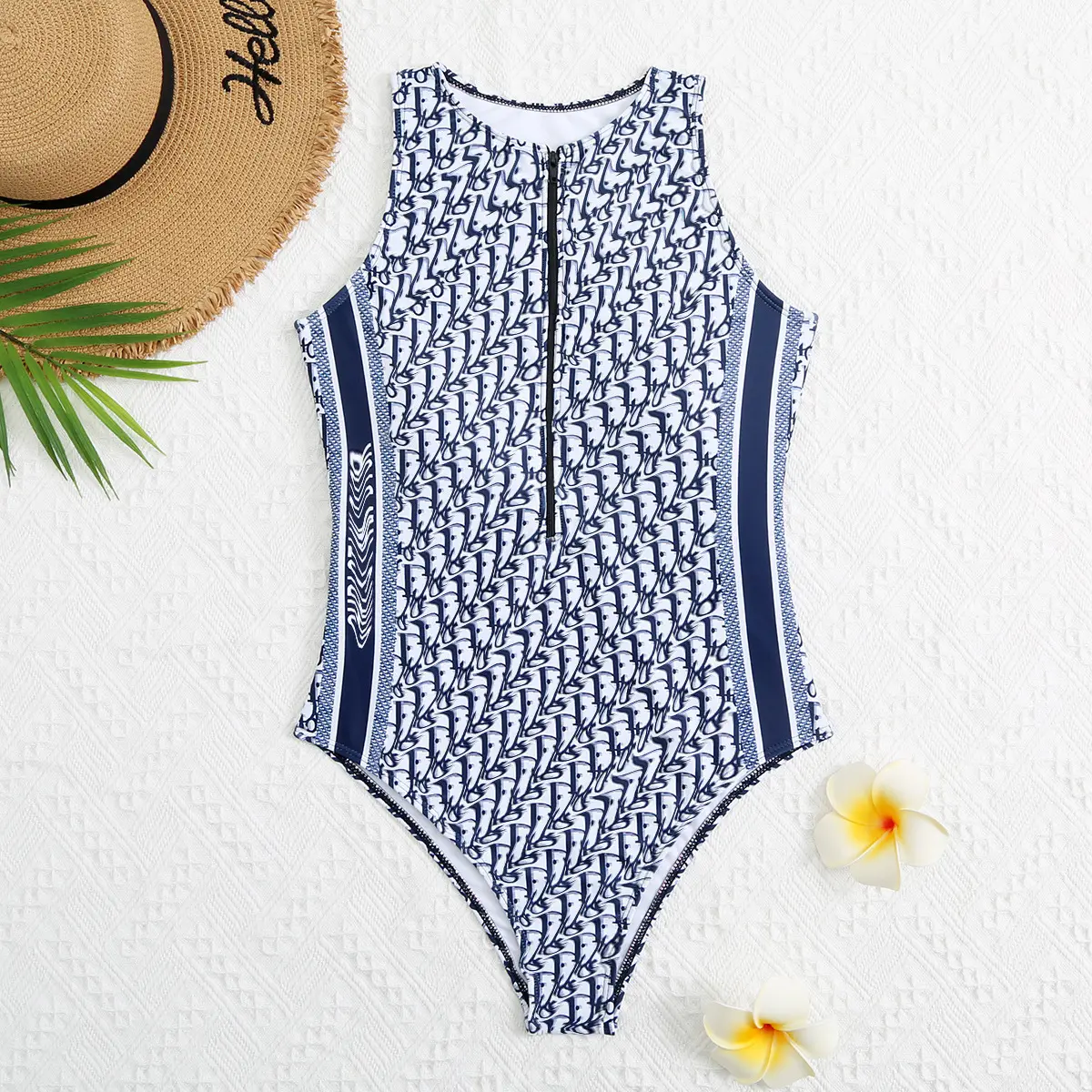 Roupa de banho feminina de uma peça com estampa de letras sexy de marca de surfista de praia nova moda verão da Amazon