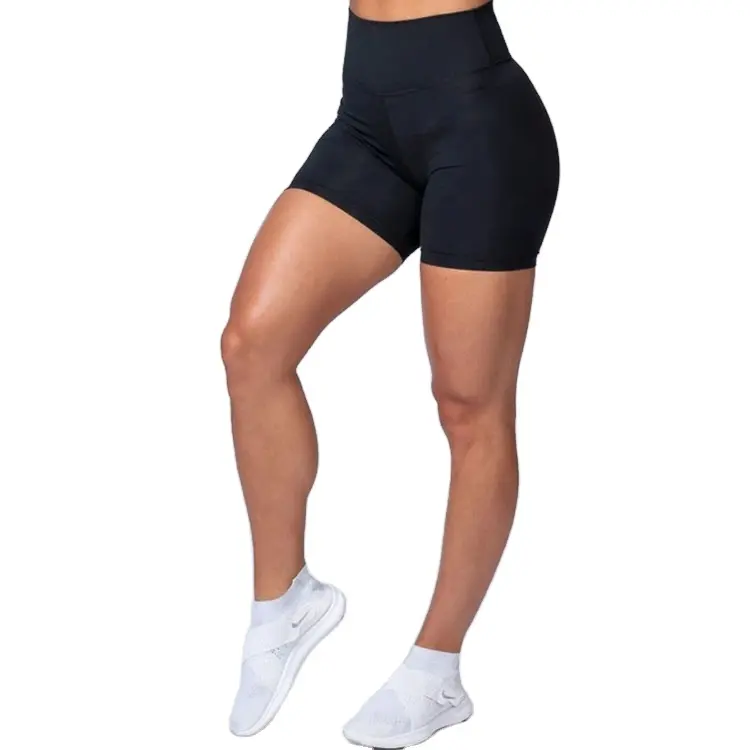 Hohe Taille Tragen Sie nackte Gesäß Scrunch Beute Hintern Frauen Bike Shorts Leggings schwarze Gym Biker Shorts für Frauen