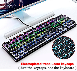 104 <strong>Keys</strong> Transparent Keycaps For Gaming Mechanical <strong>Keyboard</strong> Retro Punk USB Wired LED 23 Mode RGB backlit <strong>Keyboard</strong> <strong>Key</strong> caps - Product Image 4