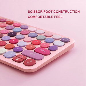 Rapoo Remolen Pre2 Mini 78Keys Round Mini Retro Woman Girl Wireless Bt Cute Colorful <strong>Keyboard</strong> Mobile Phone - Product Image 5