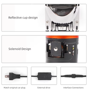 Y5โปรไบเลนส์100วัตต์ H4 LED โปรเจคเตอร์สีขาวสว่างสูงไฟหน้า H4อัตโนมัติแบบ LED ลำแสงต่ำพร้อมวาล์วแม่เหล็กไฟฟ้า - Product Image 4