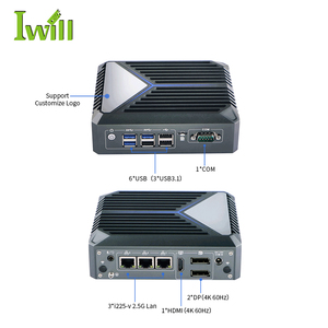 Mini PC sin ventilador con tres pantallas con DDR4 32GB RAM e Intel J6412 Quad Core 3 * Intel 2,5G LAN Win11 para uso industrial - Product Image 1