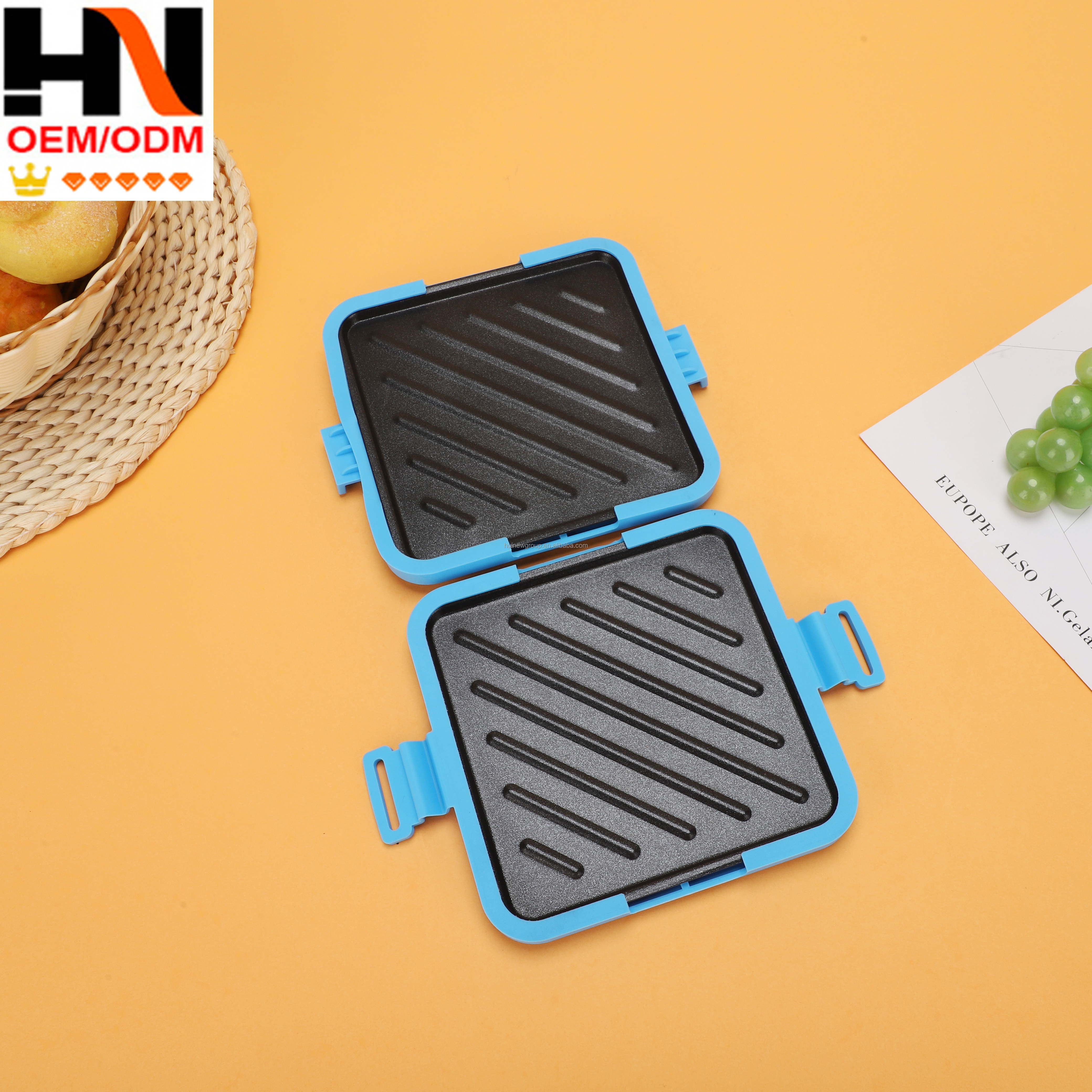 Plaque de cuisson micro-ondes diagonale fendue - bleue