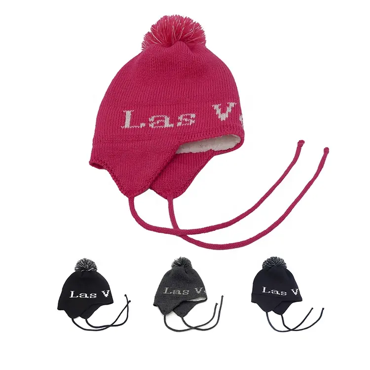 Gorro de lana con forro térmico para niños y niñas, gorrito con forro térmico personalizado con pompones, unisex, toque touques RTS