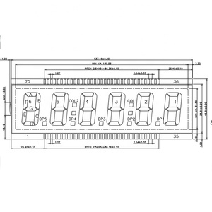 ET-24452 LCD-Modul mit 6 Ziffern und 7 Segmenten kundenspezifisches Design 70 Pins serielle Schnittstelle monokolor-Fuel-Dossier-Lcd-Display - Product Image 2