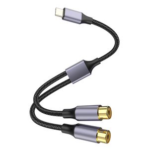 <strong>USB</strong> C to <strong>RCA</strong> <strong>Audio</strong> Cable, Type C to 2 <strong>RCA</strong> Female to Male Y Splitter Cord with DAC Chip Compatible with Pad Pro - Product Image 1