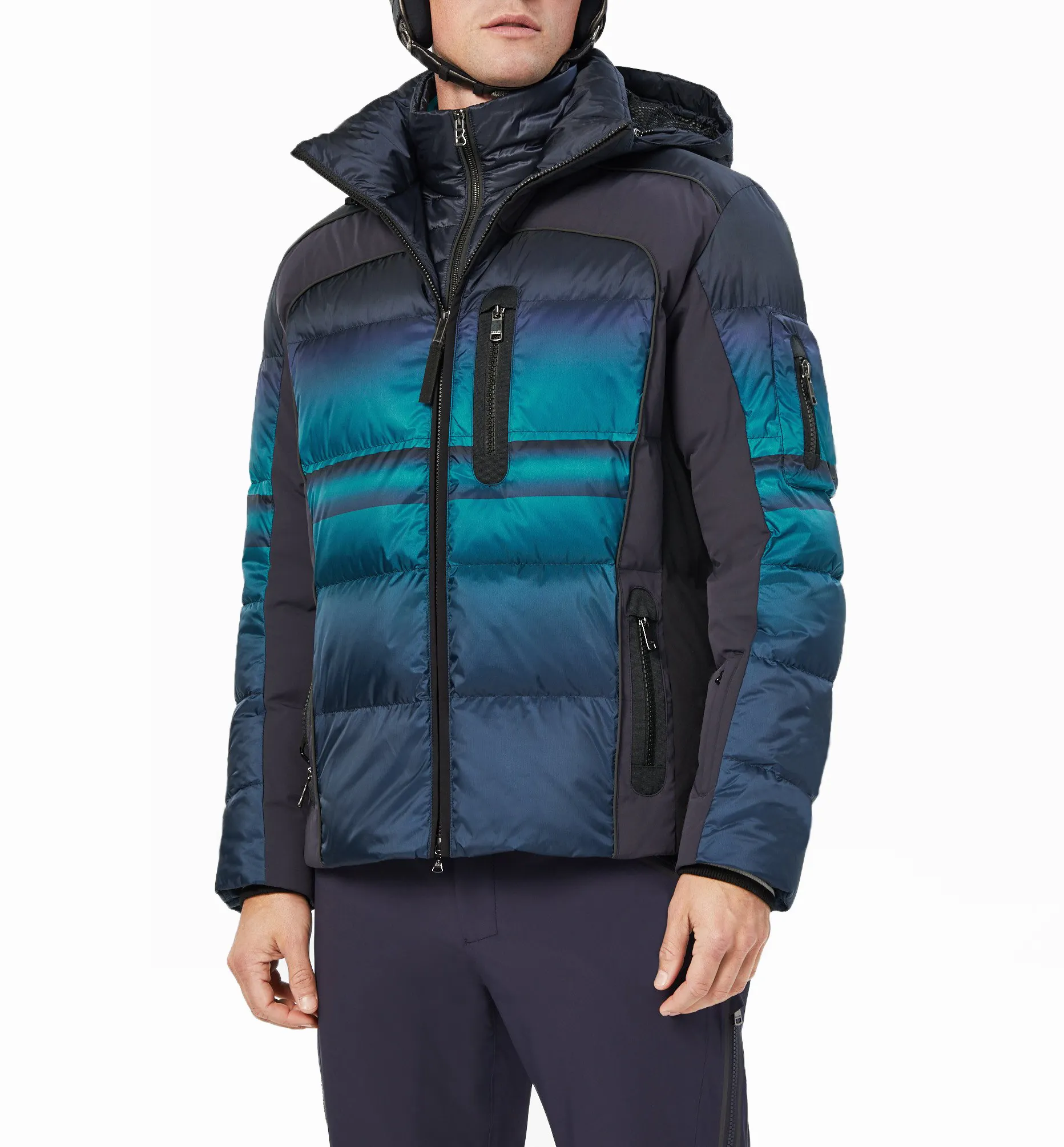 Mountainskin jaqueta de nylon para homens, jaqueta de esqui impermeável, com gradiente de cor, plissada, para o inverno