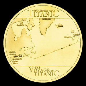 Gold Plated RMS Titanic <strong>Voyage</strong> Travel Map Souvenir Coin Collectible Challenge Coin for Gift - Product Image 6