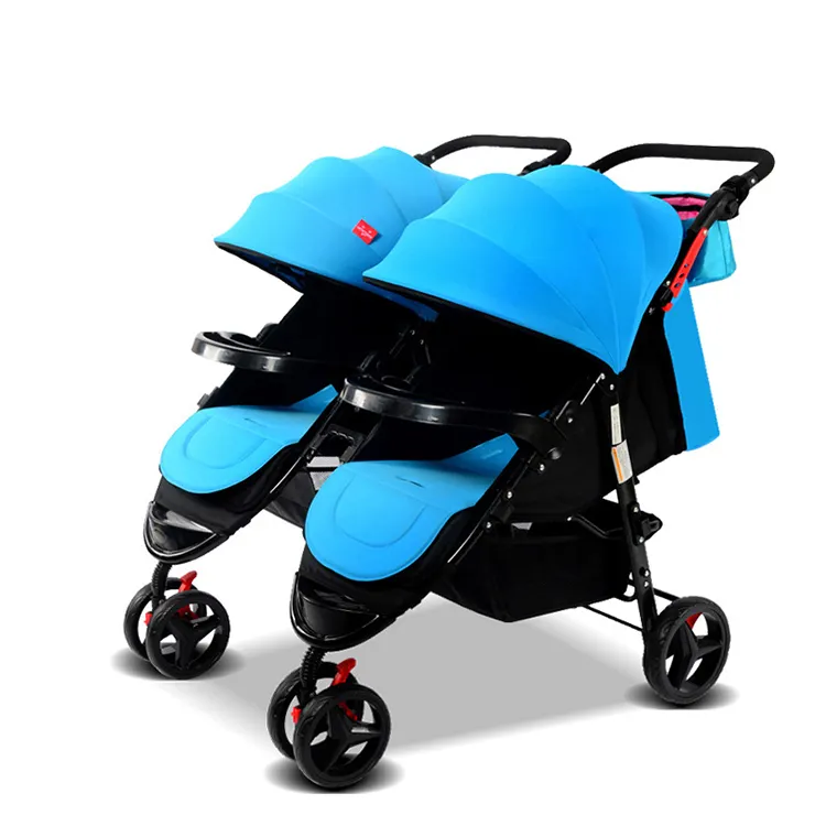 Marka Iyi Bebek Çift Arabası Paslanmaz Çelik Çerçeve/Iki Bebek Koltuğu Arabası Ikizler