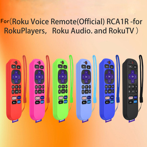 Anti-damla yumuşak darbeye silikon kapak uzaktan kumanda koruyucu kılıf için TCL Roku RCA1R ses uzaktan kumanda ile kayış - Product Image 2