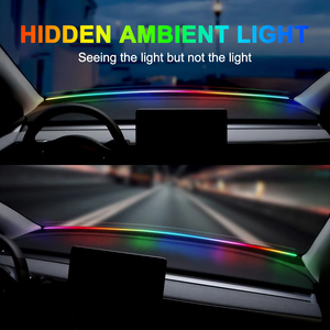 Pel แถบซิลิโคนควบคุมระยะไกล RGB 140ซม. 150ซม. ไฟส่องสว่างภายในรถ LED ไฟโดยรอบ - Product Image 3