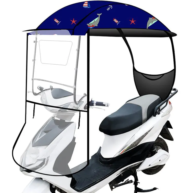 Sıcak satış rüzgar geçirmez bisiklet şemsiye tam kapak özel logo motosiklet şemsiye rüzgar geçirmez güneşlik açık şemsiye bisiklet için