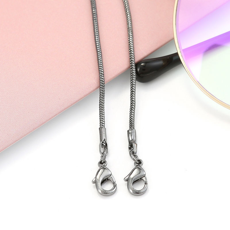 Snake bone chain (gunmetal black with silicone buckle)