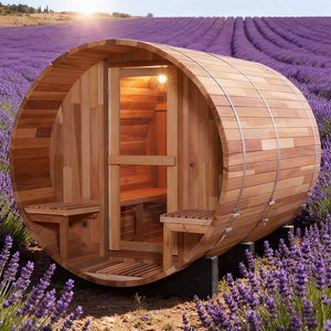 Sauna a Botte per Esterni in Legno di Hemlock Puro per 6-8 Persone, Basso EMF, Produzione Diretta 2026 - Product Image 5