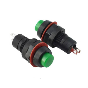 2 inserti a testa piatta interruttore a pulsante rosso in metallo interruttore a pulsante struttura elettronica per 250v/24v/220v/12v 10A plastica - Product Image 3