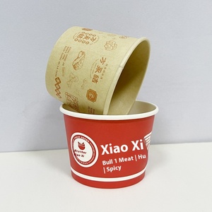 Özel tek kullanımlık yoğurt lapası fincan 21 oz 118 kalibre yuvarlak duvar kağıdı kase erişte Logo baskı seçeneği için tek duvar kullanımı - Product Image 3