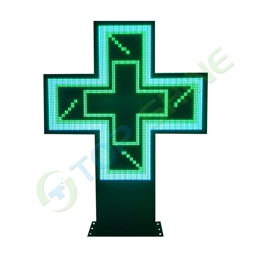 P16 verde ao ar livre LEVOU exibição cruz farmácia/farmacia croce Cruz De Farmacia LEVOU sinal tela