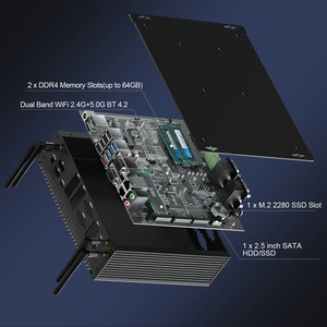 Lüfter loser Mini-Box-PC In-Tel 10. Generation 8 USB 6 COM Core I5-Prozessor DDR4 RAM 2 LAN Industrie computer für Linux - Product Image 3