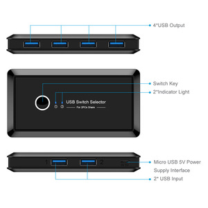 VCOM USB-Peripherie geräte KVM-Umschalter für 2 Computer Teilen Sie das Tastatur-Maus-Hub-Drucker-Flash-Laufwerk