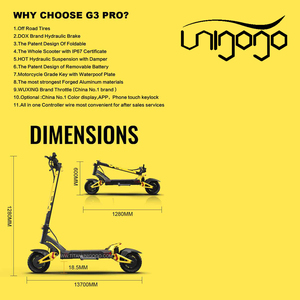 Unigogo unicool <span class=keywords><strong>g3</strong></span> monopattino 2000W 48V 60V סוללה גבוהה מהירות 3000W רכזת מנוע חזק פי חשמלי קטנוע למבוגרים
