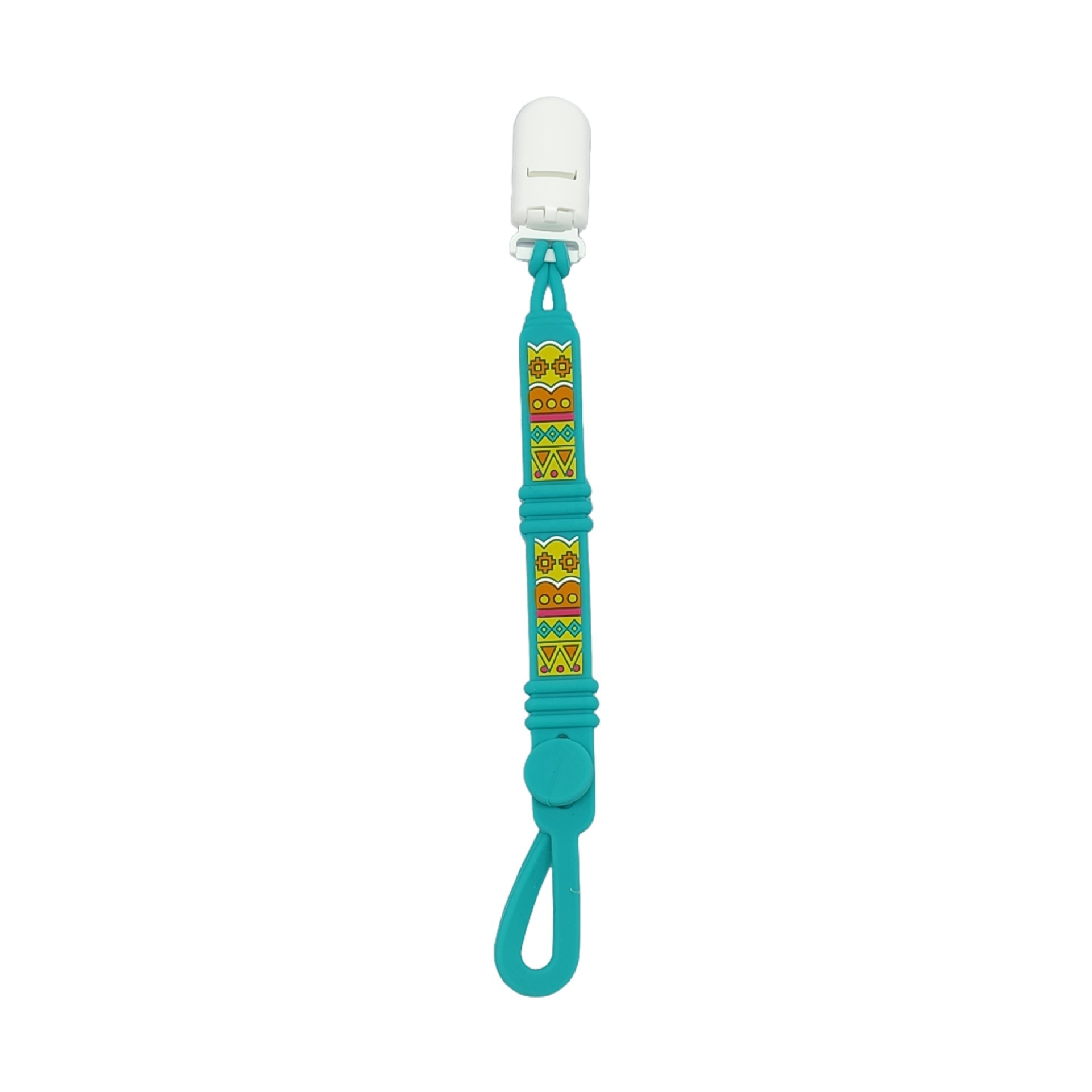 Clip per ciuccio tutto in uno in stile etnico, verde turchese