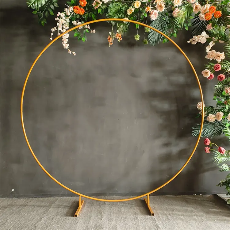 Puntelli di nozze Iron Art Single Rod Ring Shelf Stages Scene Layout Balloon Arch Road Guide soffitto Circle Arches Iron Wedding