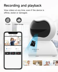 Q2 telecamera di sicurezza domestica 360 gradi PTZ connettività Wifi per interni controllo di visione notturna della scheda di memoria sensore CMOS - Product Image 5