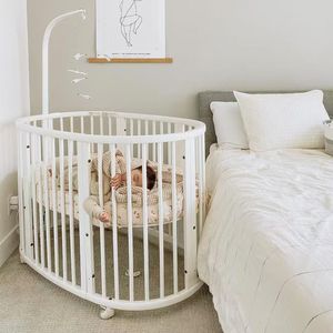 Baby Rocking Bed Multiple Functions Wooden Crib for Infants with Multiple Functions Newborn Child's Assembled Large Bed <strong>Cradle</strong>