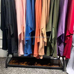 高品质穆斯林廉价纯色奈达祈祷套装批发法国2件套蝙蝠袖Jilbab