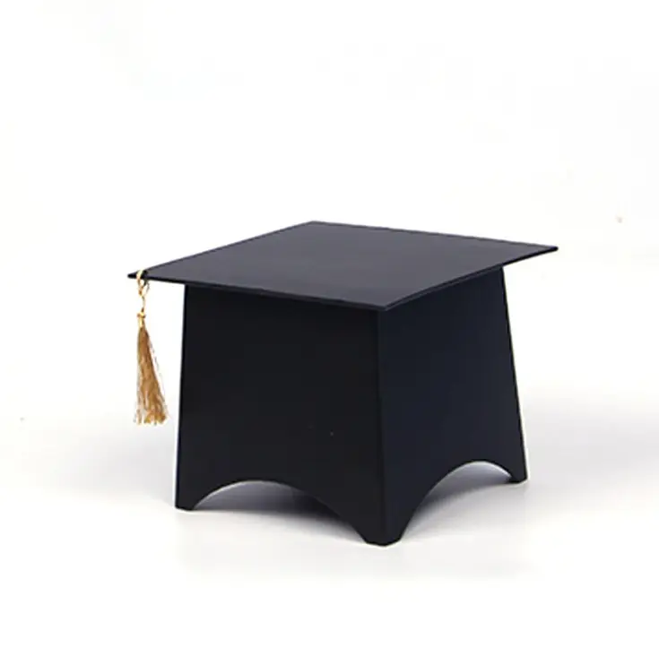 Doctoral Hats Shaped Gift Box Graduation Celebration Treat Sweet Biscuit Chocolate Box with Tassel for Graduation Ceremony Party