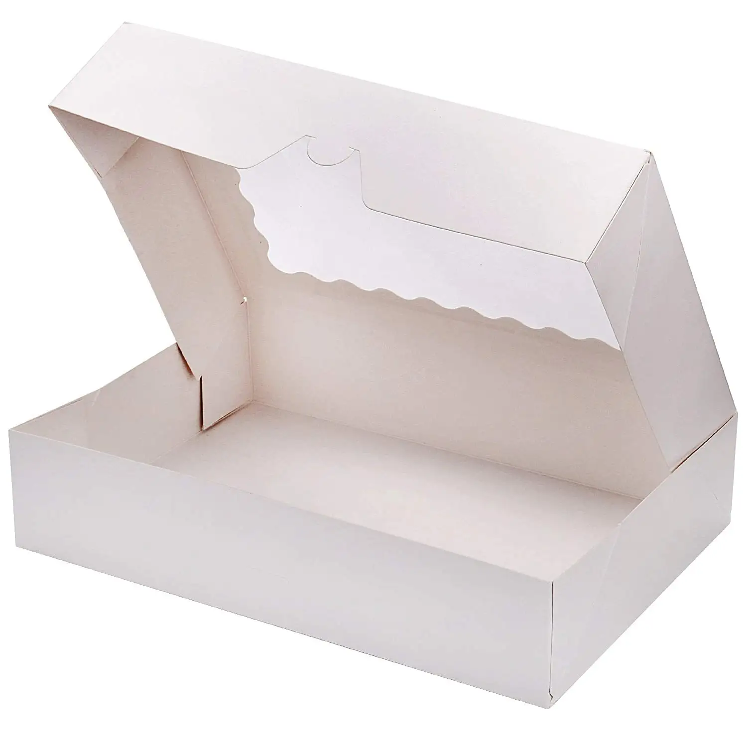 Boîtes à gâteaux de cuisson blanches à imprimé romantique personnalisé avec fenêtre