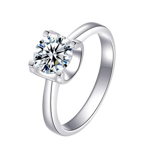 925 Sterling Silver Bốn Móng Vuốt Đầu Bò Moissanite Vòng Đa Năng Sang Trọng Thời Trang Của Phụ Nữ Đề Nghị Nhẫn Cưới - Product Image 4