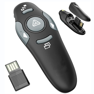 Presentatore Wireless con puntatore Laser rosso, Clicker di presentazione puntatore Laser USB per Powerpoint - Product Image 1
