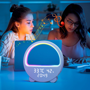 Smart RGB Atmosphere <strong>Lamp</strong> Hygrometer Thermo Monitor Desk Light Temperature Humidity Ambient Lighting <strong>Time</strong> Display - Product Image 4