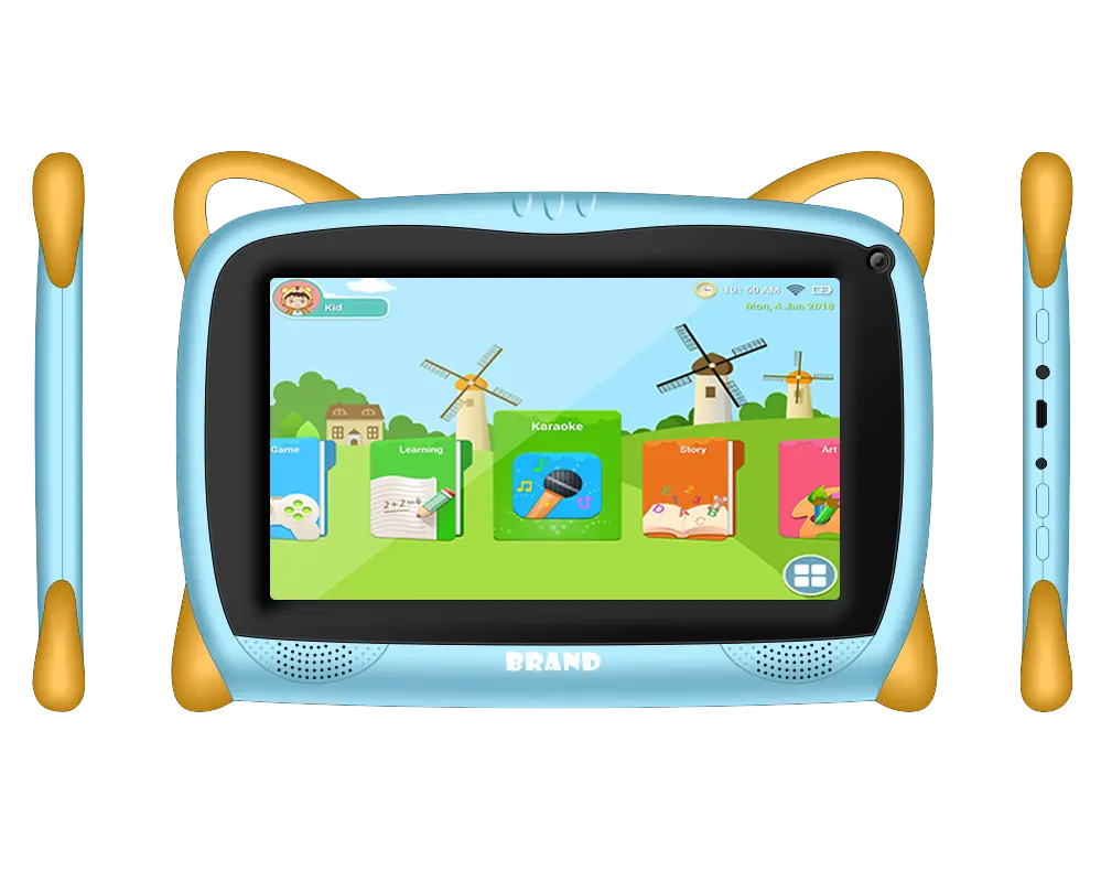 Tableta de 7 pulgadas para niños, Tablet con pantalla HD, aplicación educativa, Android, funda de silicona