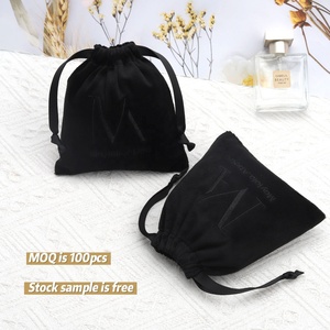 Screen Printing Black Velvet Perfume Bag Customized Tarot Card Gift Jewelry Packaging Drawstring Velvet <strong>Pouch</strong> - Product Image 1