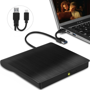 USB 3.0 Type-C便携式CD/DVD +-RW磁盘驱动器外部CD驱动器，用于笔记本DVD ROM刻录机读取器DVD播放器 - Product Image 1