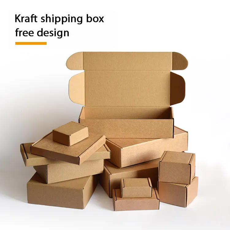 Eco Packaging Corrugated Mailing Scatole Postali Spedizione Personalizzate Curraged Kraft Paper Versandkartons Shipping Box