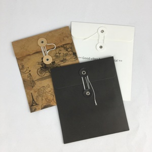 Benutzer definierte String-Verschluss umschläge Ordner Drucken Sie Ihr Logo Größe A4 String-Umschlag Kraft-Umschlag mit Knopf-und String-Verschluss - Product Image 3