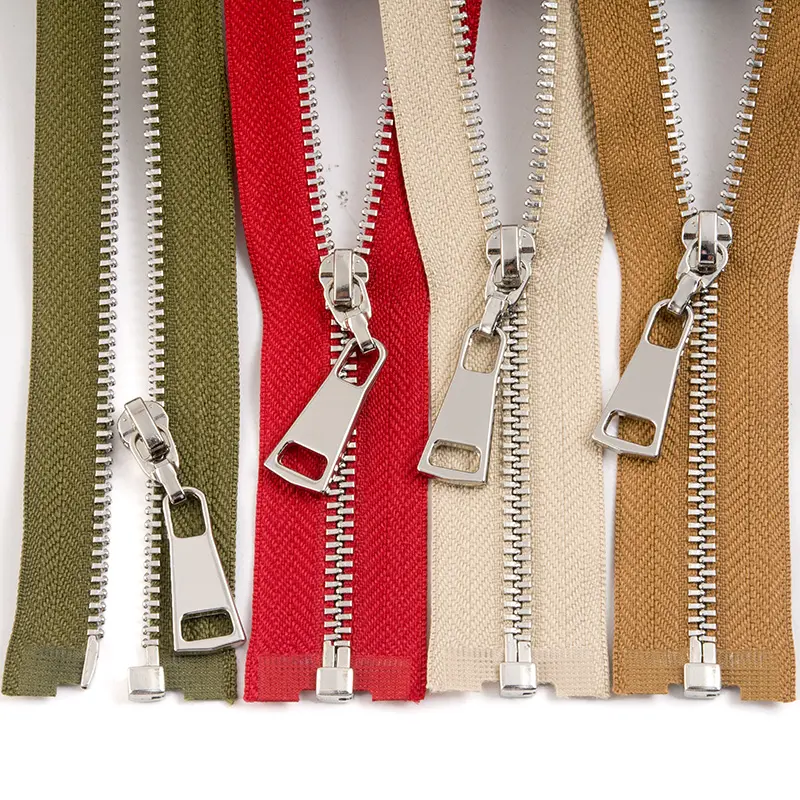 Factory Wholesale Custom Metal Zipper For Garment Bag Suitcase Metal Zipper 65# Brass Metal Zip #3 #5 #8 Custom Brass Zipper
