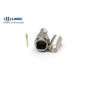 射频同轴直F型公连接器，用于电缆RG6压缩连接器公F型连接器 - Product Image 1