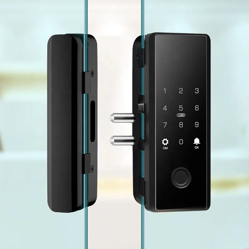 smart electric intelligent sliding glass lock password card home office furniture glass door lock